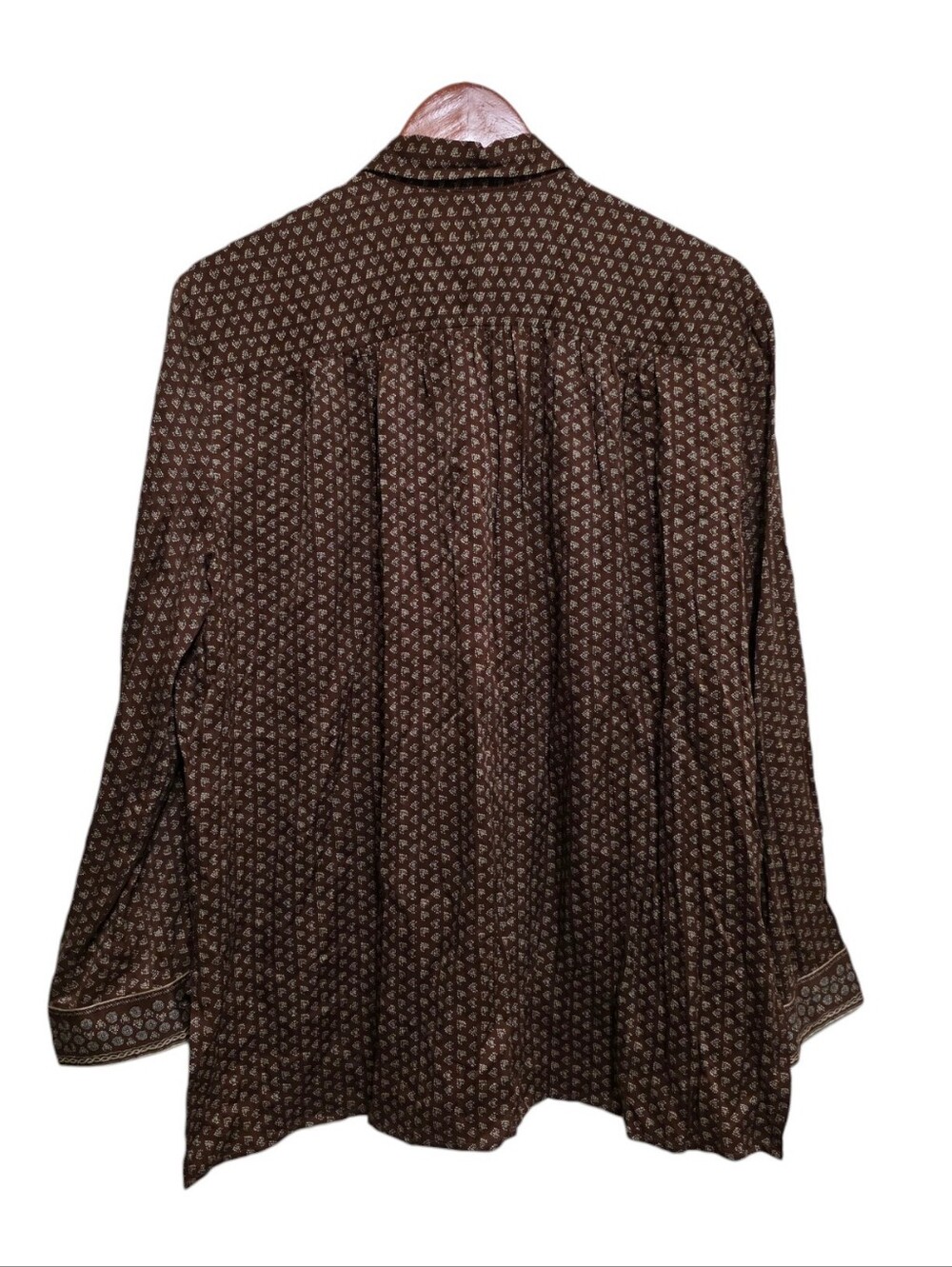 Doen Hilla Silk Top in Terre Marche Foulard Size Small - Picture 3 of 4